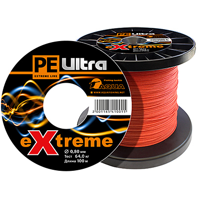Шнур Плетёный PE ULTRA EXTREME 1,00mm (цвет красный) 1m