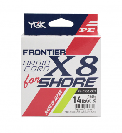 Шнур плетёный YGK Frontier Braid Cord X8 for Shore 150м. 0,8 (14LB.) 6,4 кг.